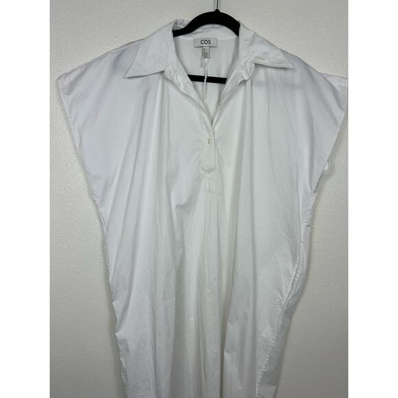 COS Oversized Maxi Shirt Dress White Sz 8 Minimal - Picture 3 of 7